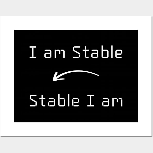 I am Stable T-Shirt mug apparel hoodie tote gift sticker pillow art pin Wall Art by Myr I Am